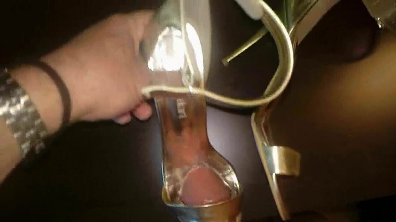 Size Gold Ankle Strap highheel Sandals fucked&cummed