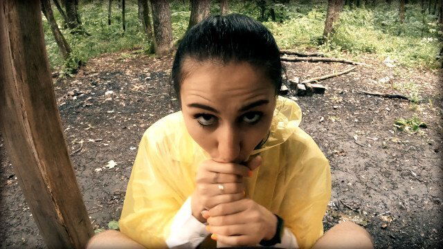 Black Lynn Yellow Raincoat Sucking Woods Public Blowjob Mouth
