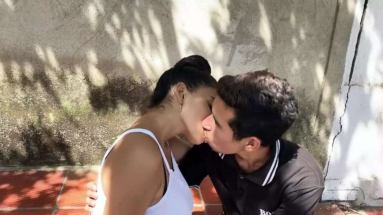 bored sweeping outside house neighbor invites fuck accept