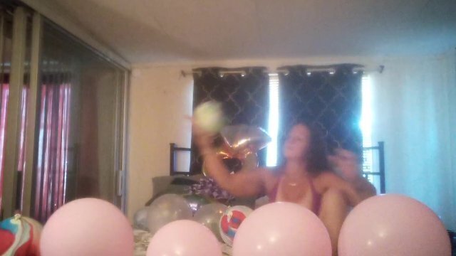 Roommate films smoking popping balloons panties