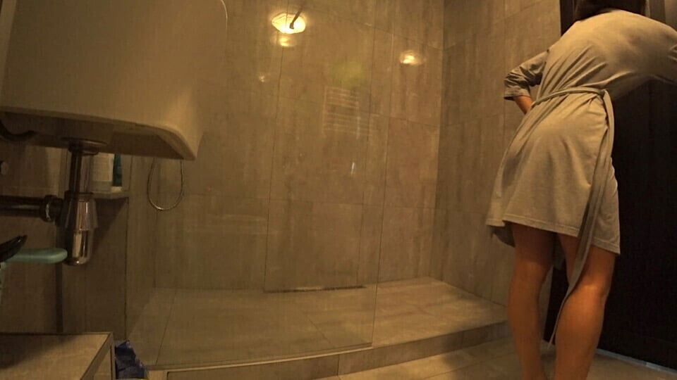 Taboo. Wife's Fucked Neighbor Bathroom While Husband Watching Cheating