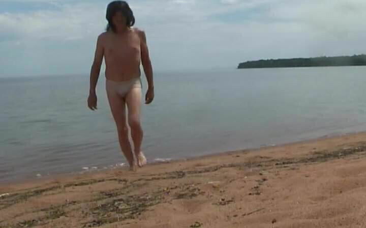 Nude hike on a beach in the Apostle Islands by Mark Heffron