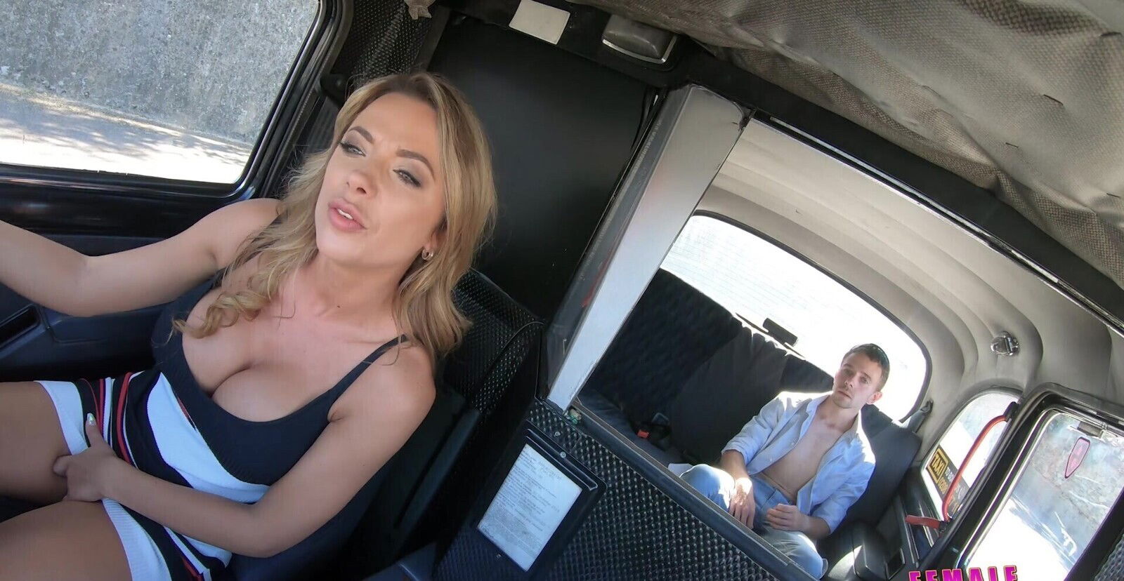 Lucky passenger fucks pussy horny taxi driver Shalina Devine