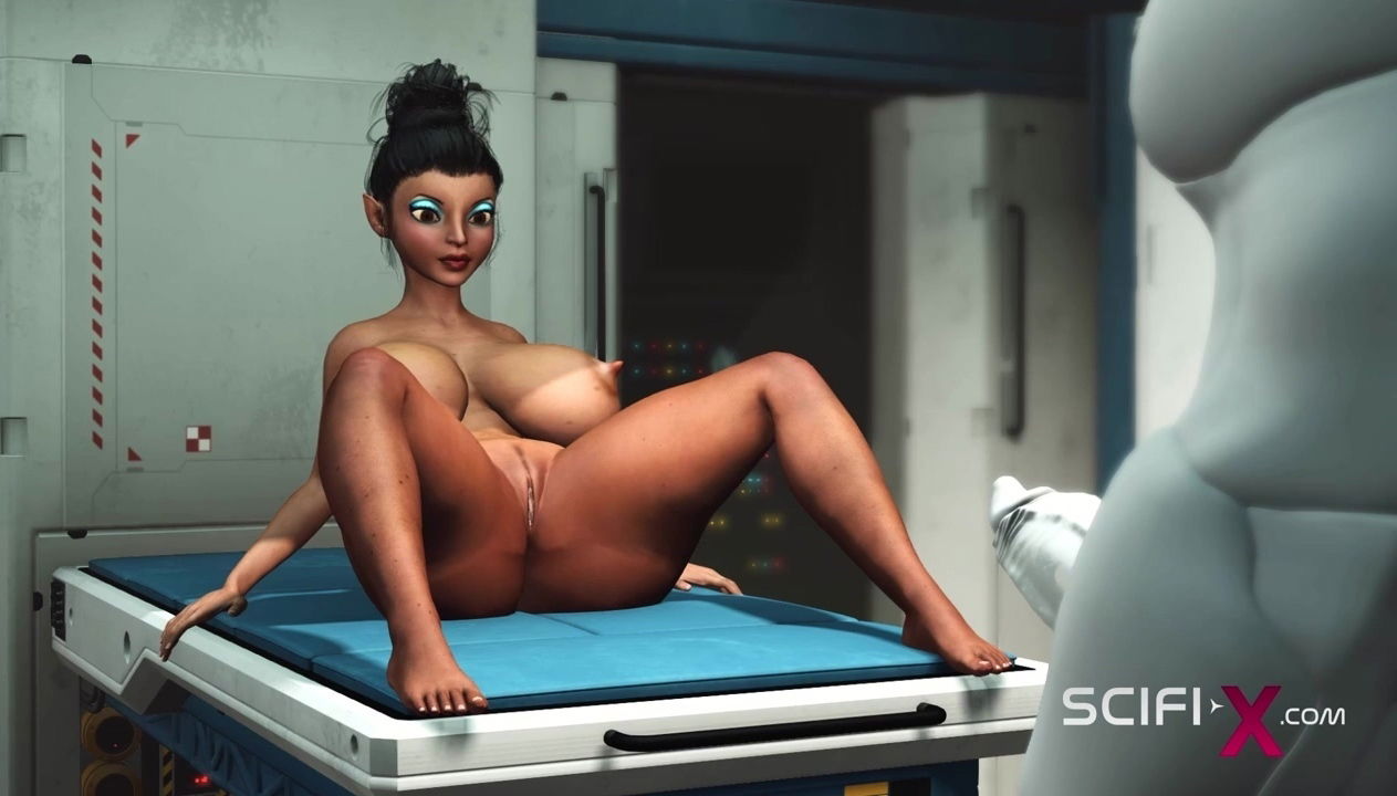 Porn Animation: Curvy Busty Phat-ass Ebony Gets Deepthroated Anal-fucked Big-dick Robot