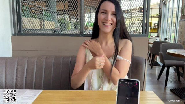 cumming hard public restaurant thru with Lovense Ferri remote controlled vibrator