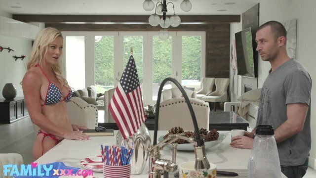FAMILYXXX Horny Stepmom Gets July Fireworks Pussy (Sydney Hail)
