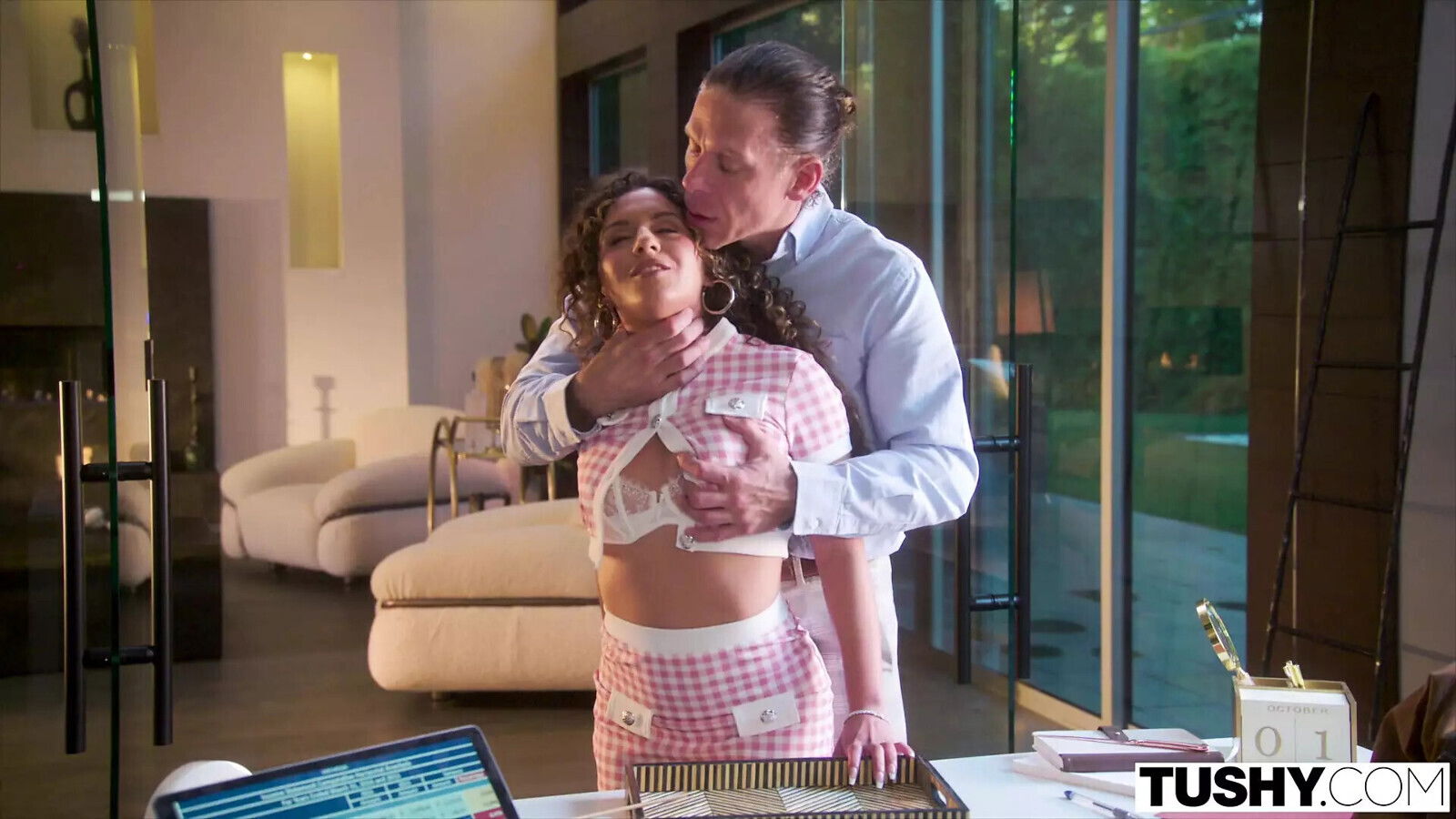 TUSHY Anal-obsessed assistant gapes boss Mick