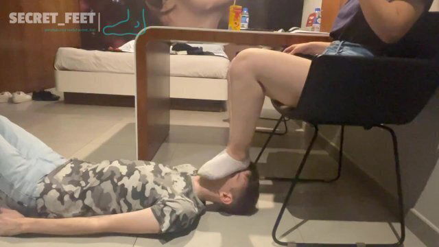 Foot worship white socks