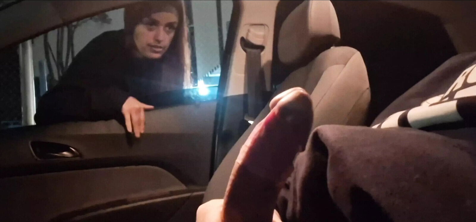 Asking girl information street, took dick masturbated