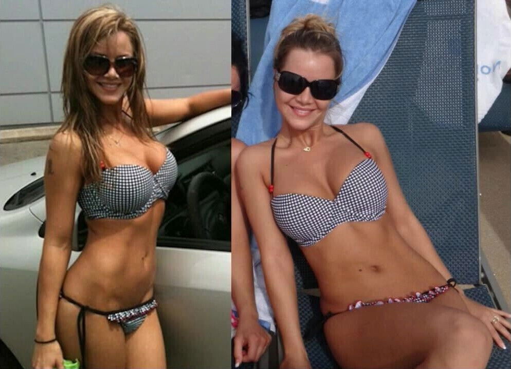 Sarka Kantorova Stripper Tiny Black Bikini