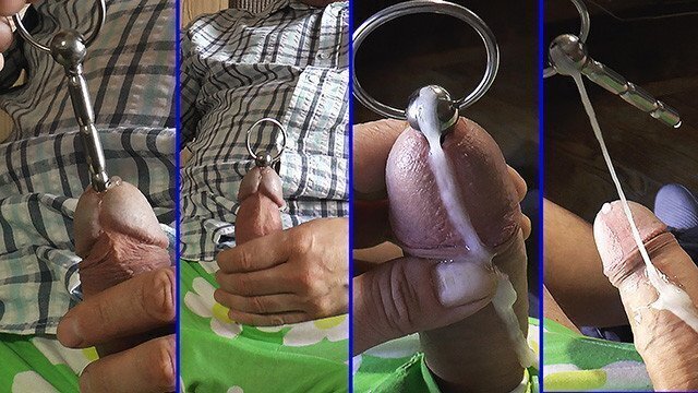 Trianon cumshot #345. Густая сперма вытекает через третий уретральный болт.