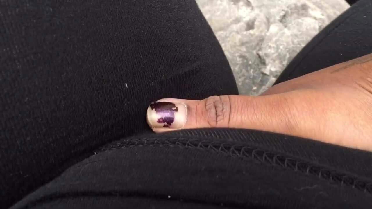 Cumming in a cemetery 