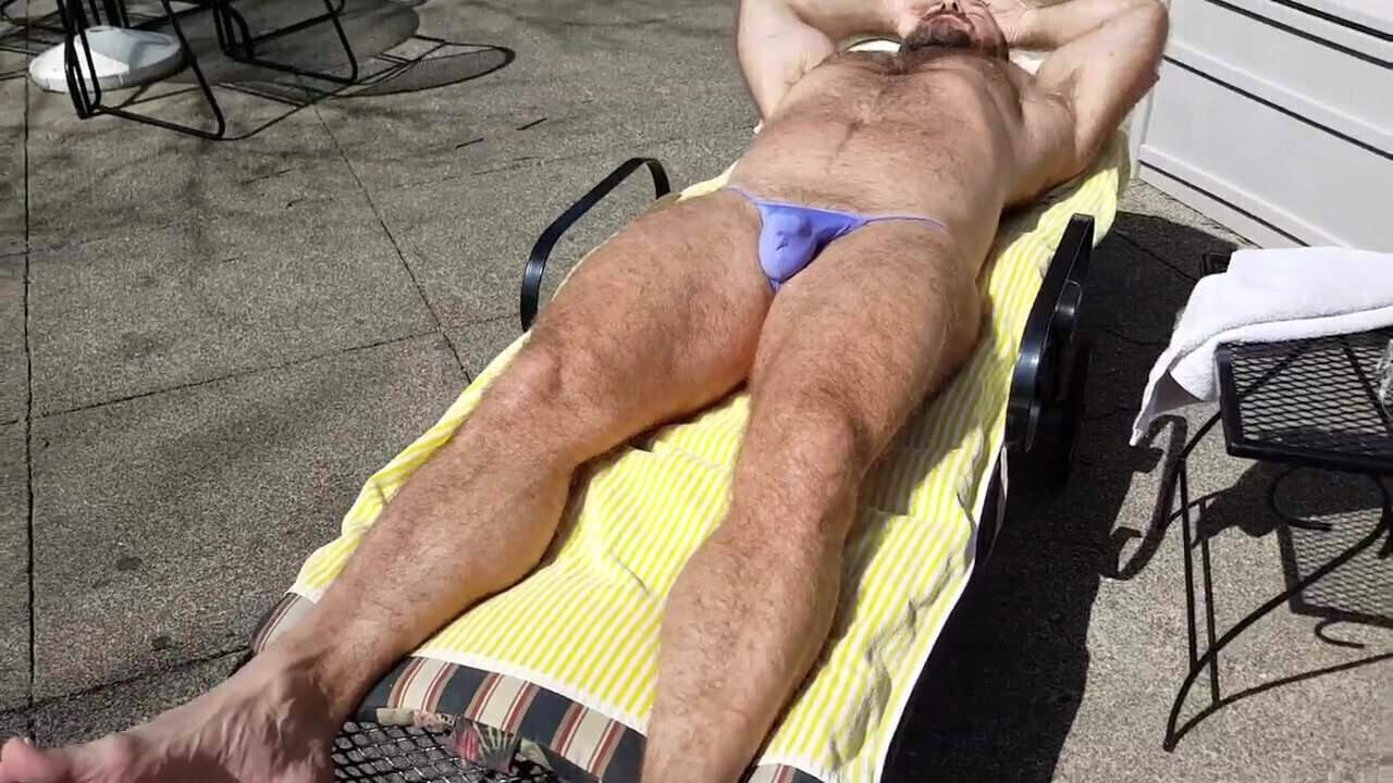 Sunning purple bikini