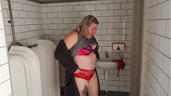 Milf slut Public toilets flashing strip Master