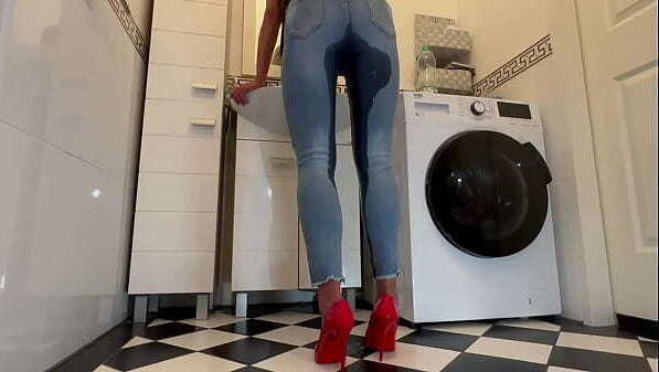 Wetting extremely Jeans classic Heels play with