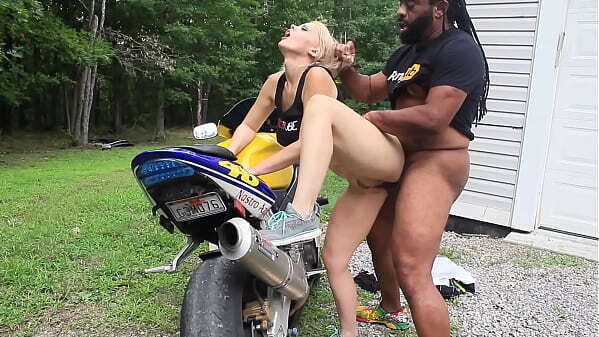Nadia White gets drilled hard outside motorcycle Whoe Super Films