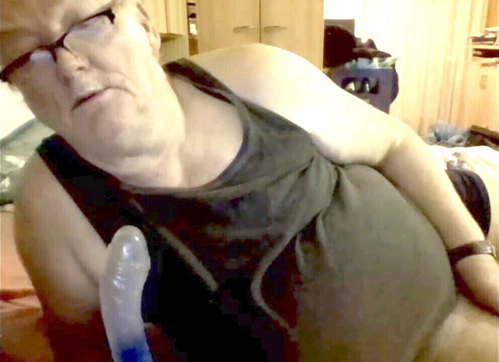Horny grandpa strokes webcam some naughty