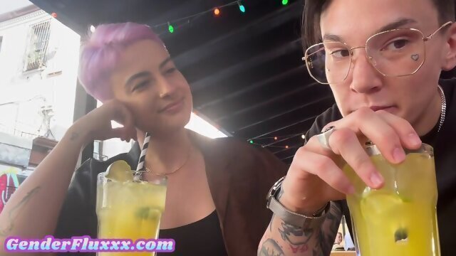 amateur tattooed queer eats fingers home