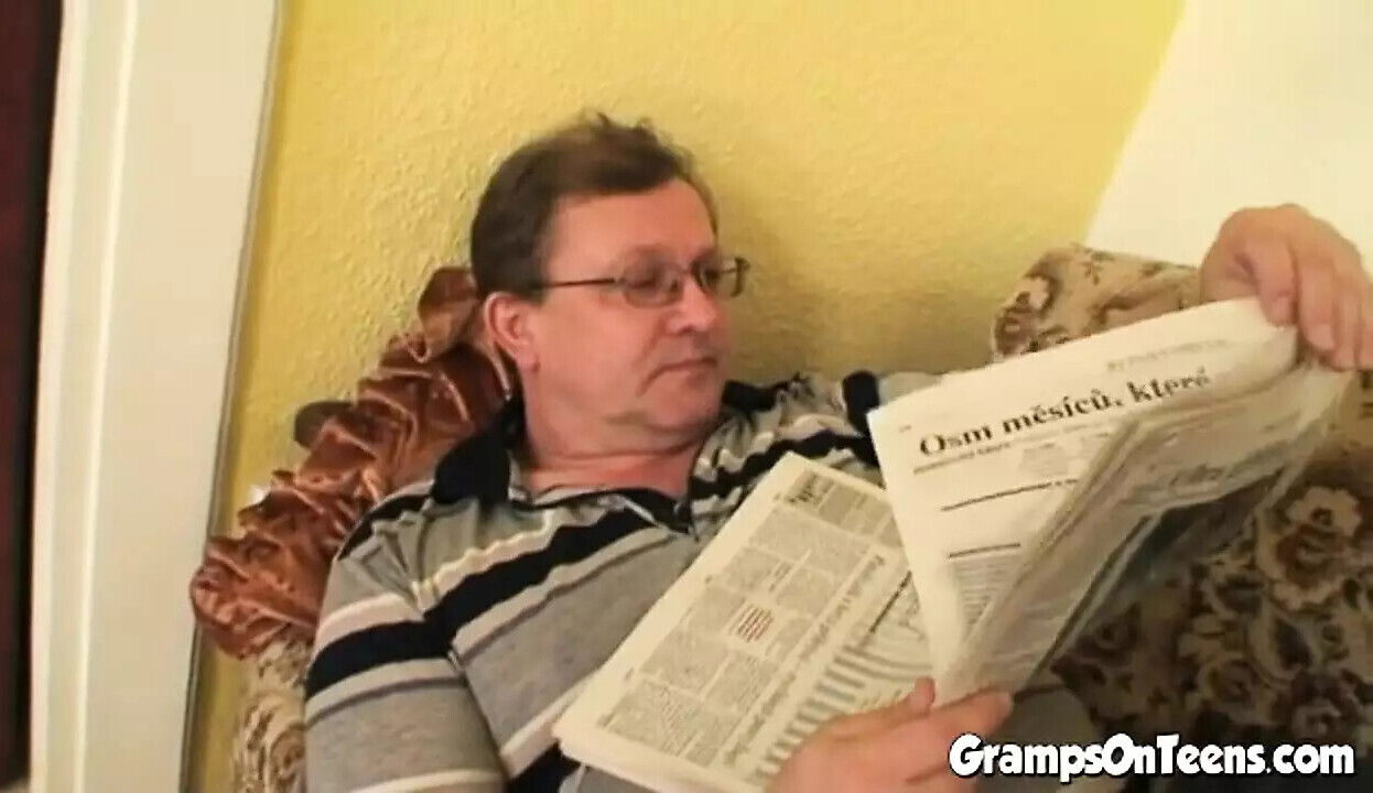 Slutty teen fucks gramps after sucking dick