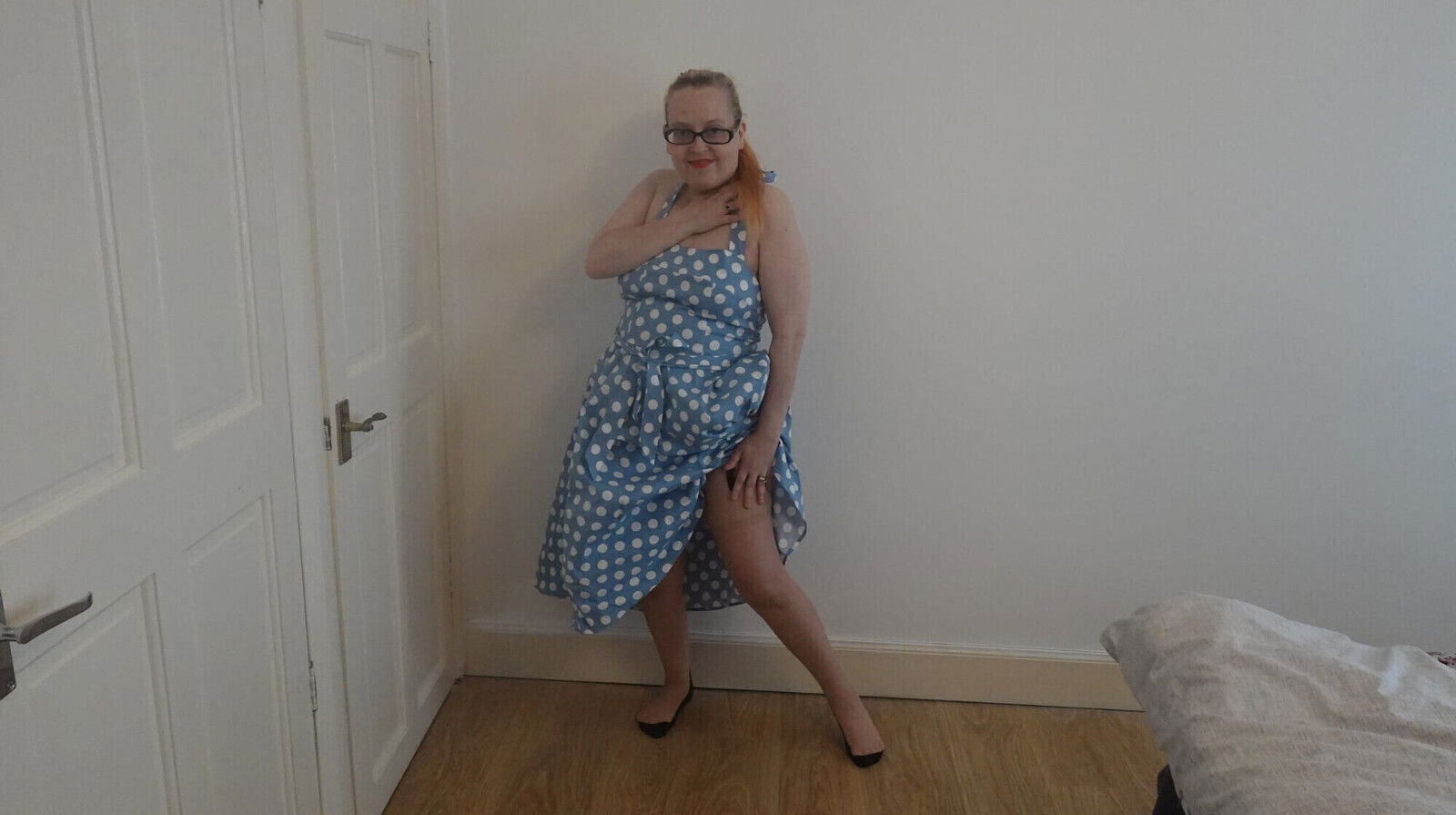 style dress with vintage nylon stockings