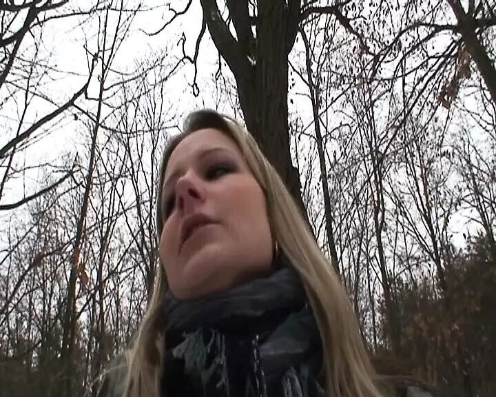 Good looking German lady pleasing hard outdoors