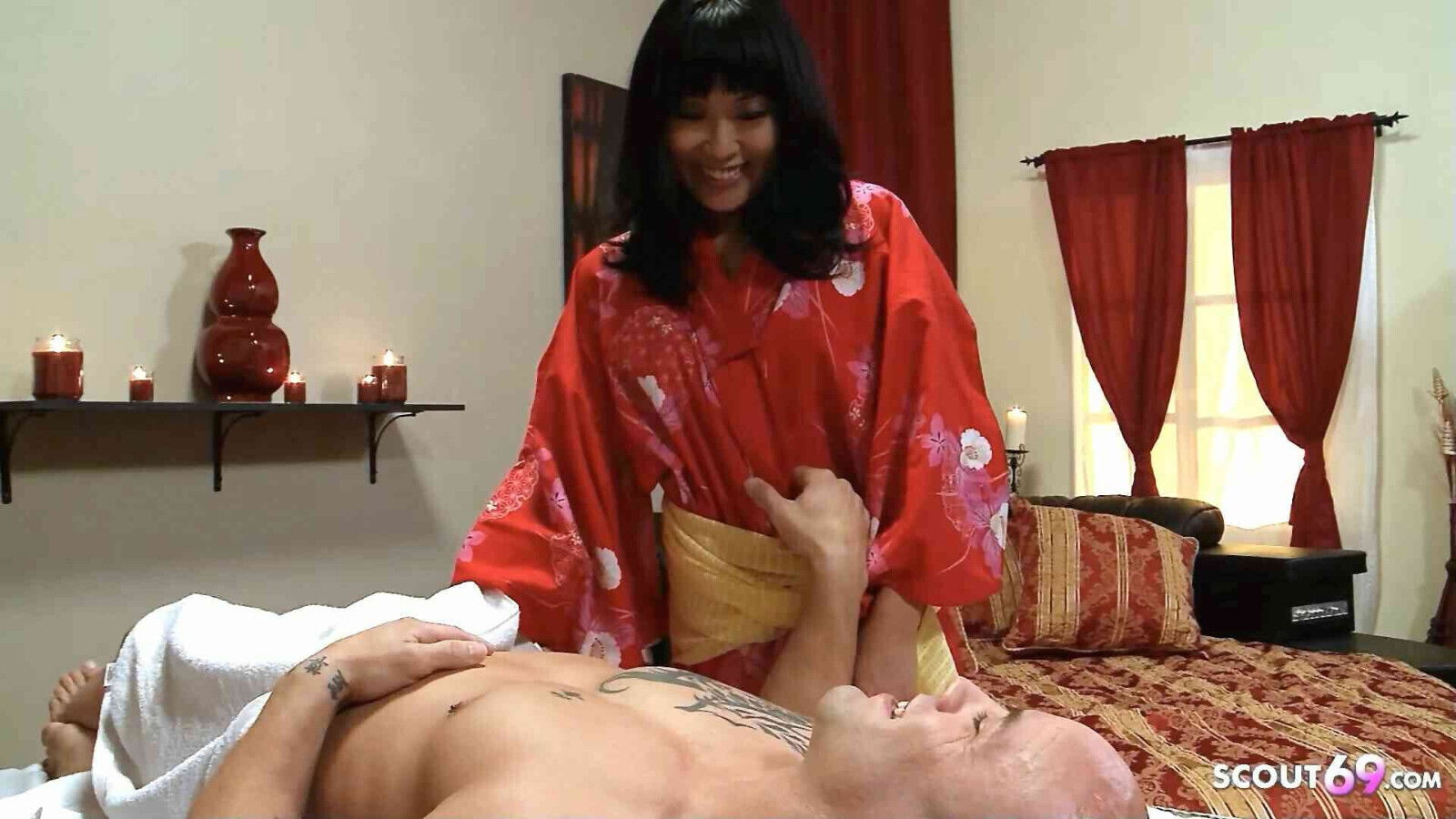 Thai Massage with Client cute Teen Yuki Mori Dick
