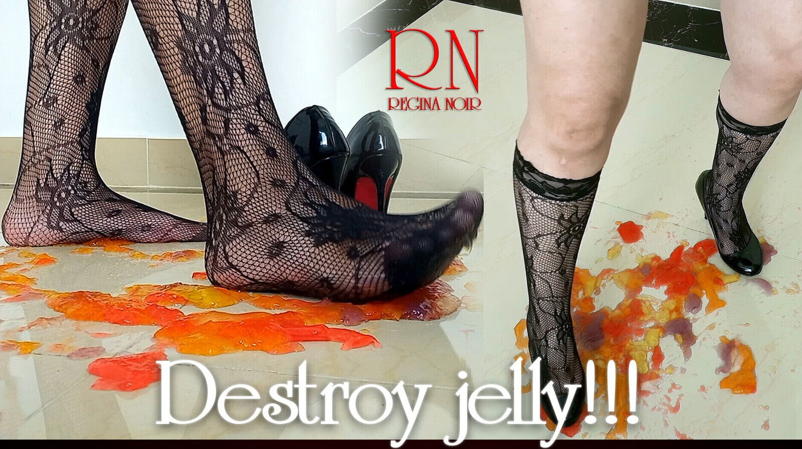 Sweet jeles destroying with heels shoes floor. FULL VIDEO
