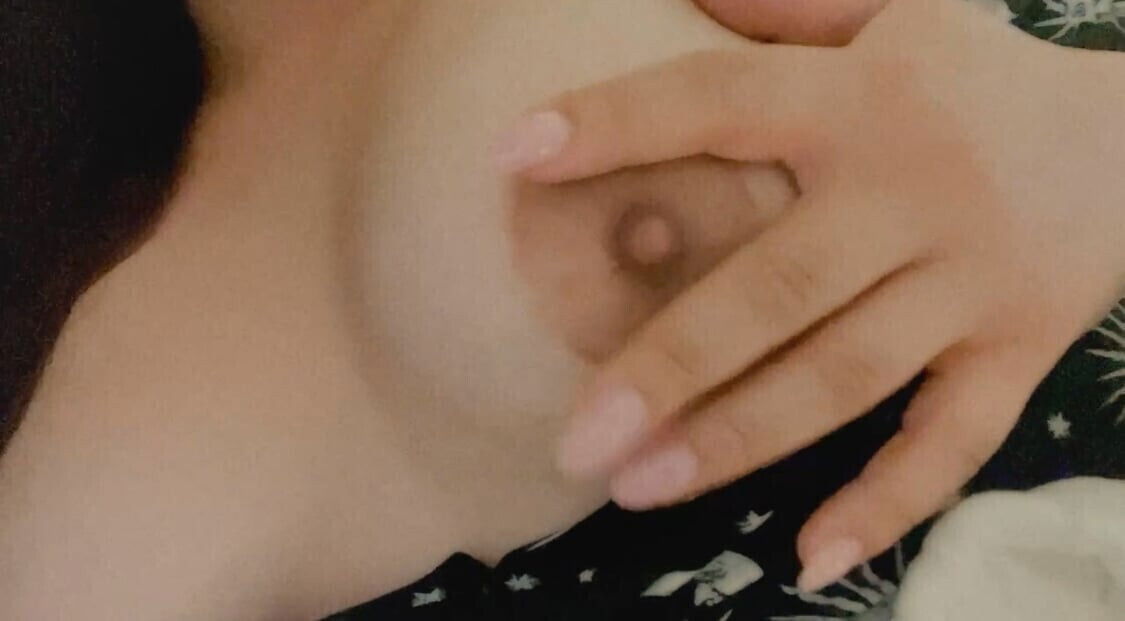 submissive Supernovaburst playing with natural breasts. Play with