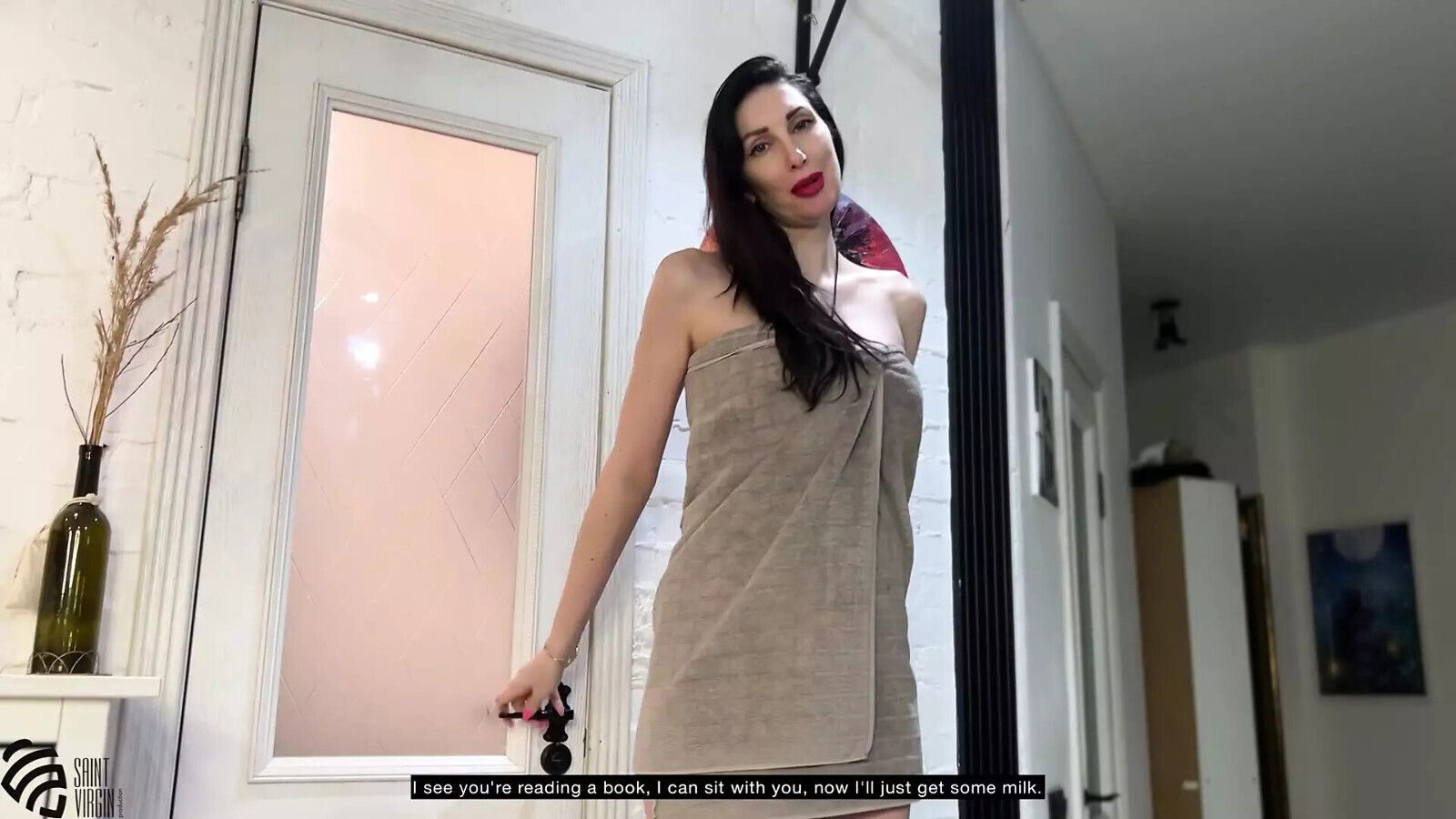 Stepmom after orgasm shower sucked stepson.