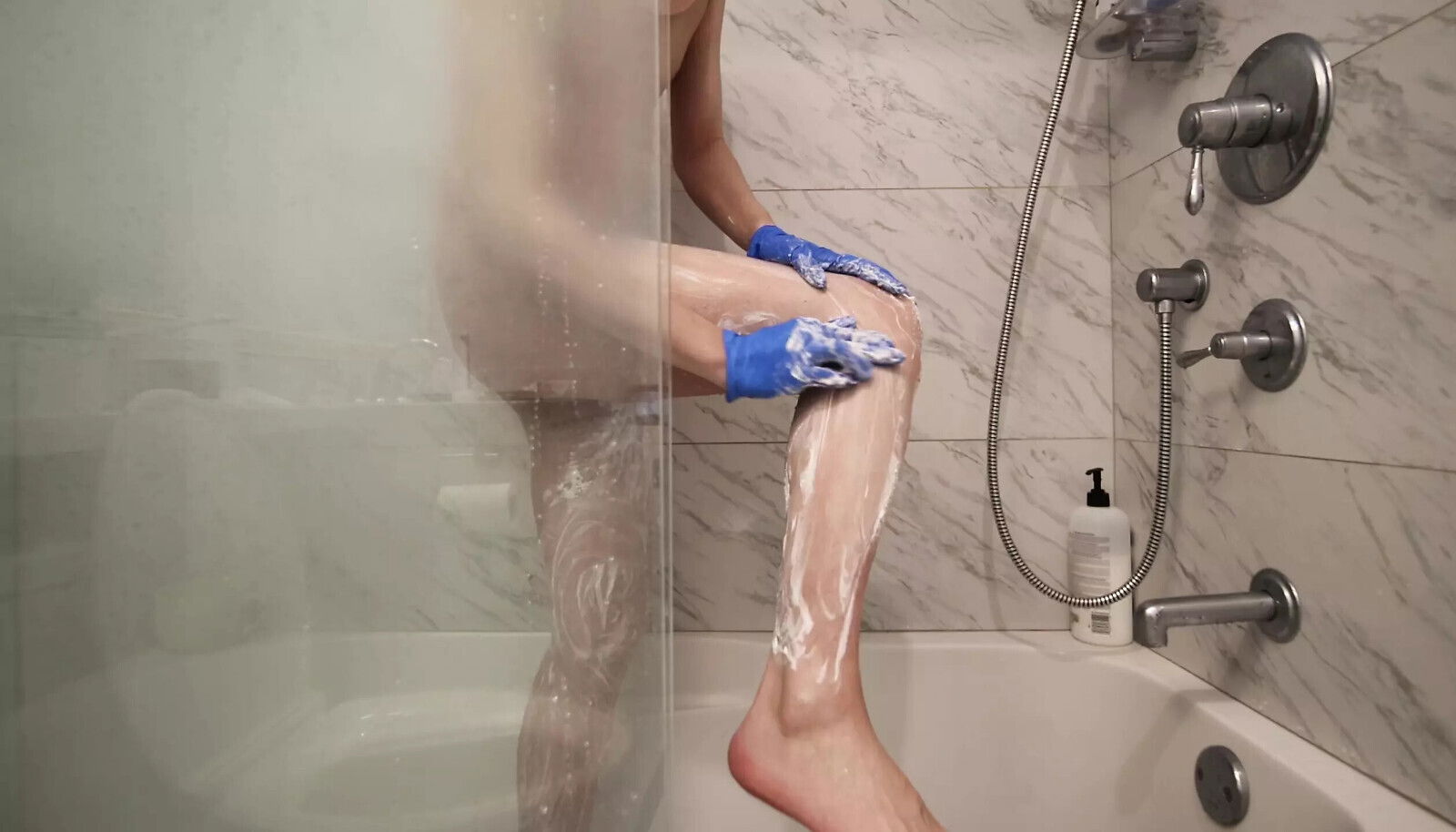 Hair Removal Blue Latex Gloves