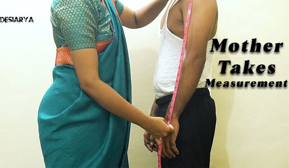 Mother takes stepson's measurements clothes