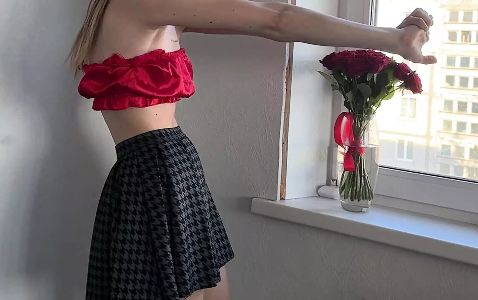 tease skirt black little thong