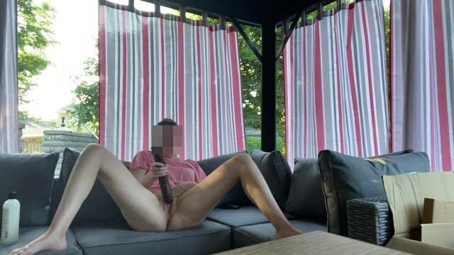 Fucking Inch dildo deck neighbors back! Anyone want help?!