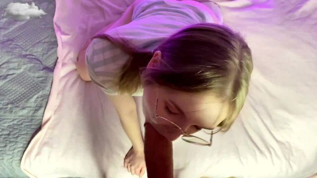 cutie with glasses enjoys after studying