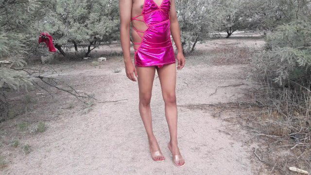 sexy barbie trans desnuda publico lindos tacones plug zorra caliente disfrut