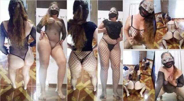 My new bodysuits, Striptease showing my new black bodysuits, the first very beautiful with glitter a