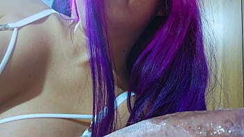 give neighbor blowjob, ejaculates mouth free