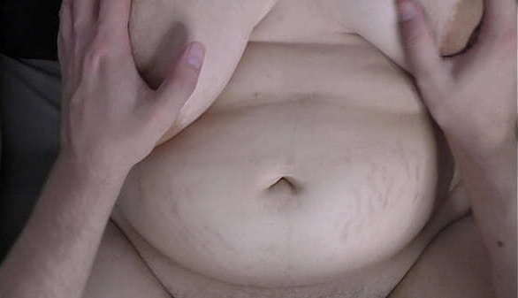 with cheating wife with boobs! Cumming inside fertile hairy pussy impregnate her!