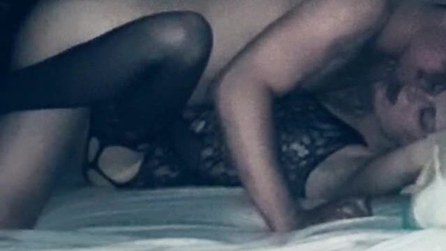 Sexy housewife with black lingerie becomes submissive used