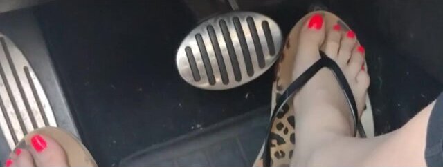 Hard driving (flipflops then drive barefoot