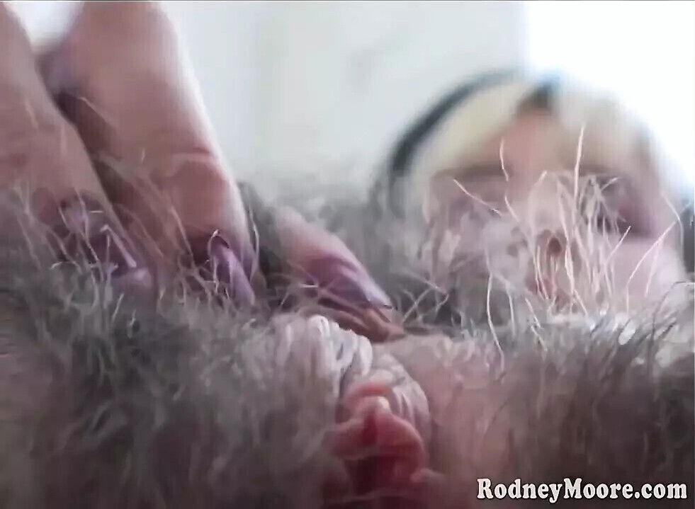 Super Hairy Over Girl Plays with Pussy