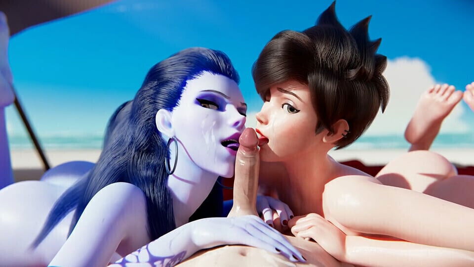 Overwatch Beach: Intense Fucking Beach (Blowjob, Widowmaker Tracer, Porn NSFW) Ent_Duke