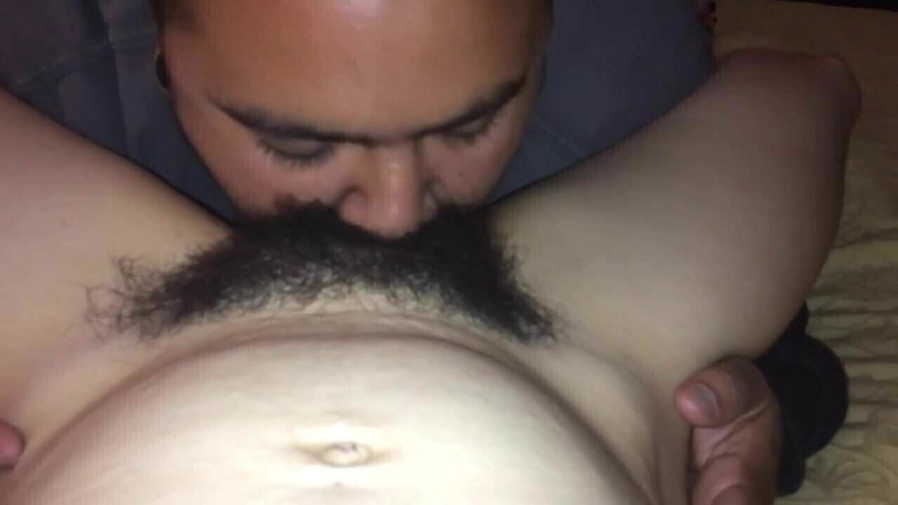 Black guy Eat's Very Hairy pussy