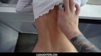 LilDaughters - Horny Blonde Stepdaughter Sucks and Rides Her Stepdad'_s Cock - Nella Jones