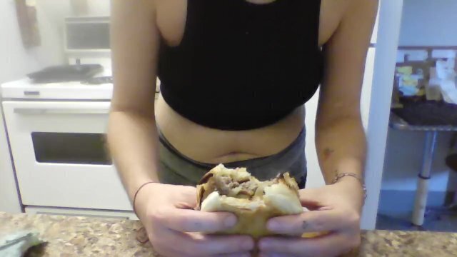 Eating Homemade Burgers