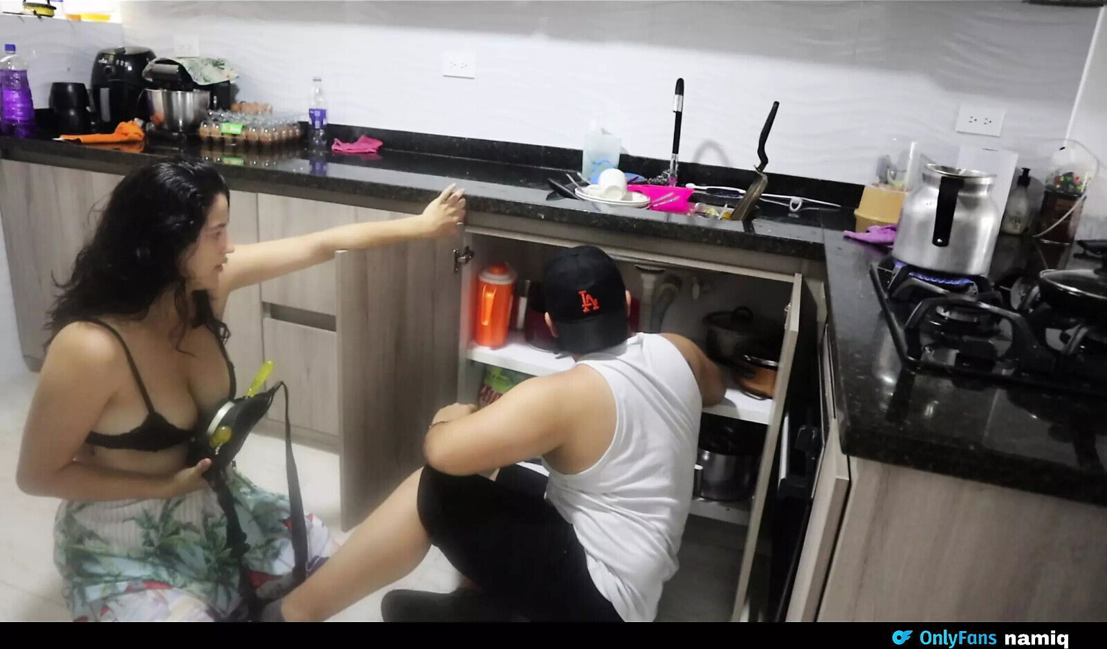 this horny busty woman always pays with