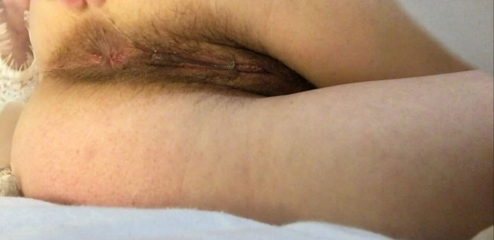 REAL Hands free female orgasm, very hairy pussy cross legged masturbation. Pulsating pussy