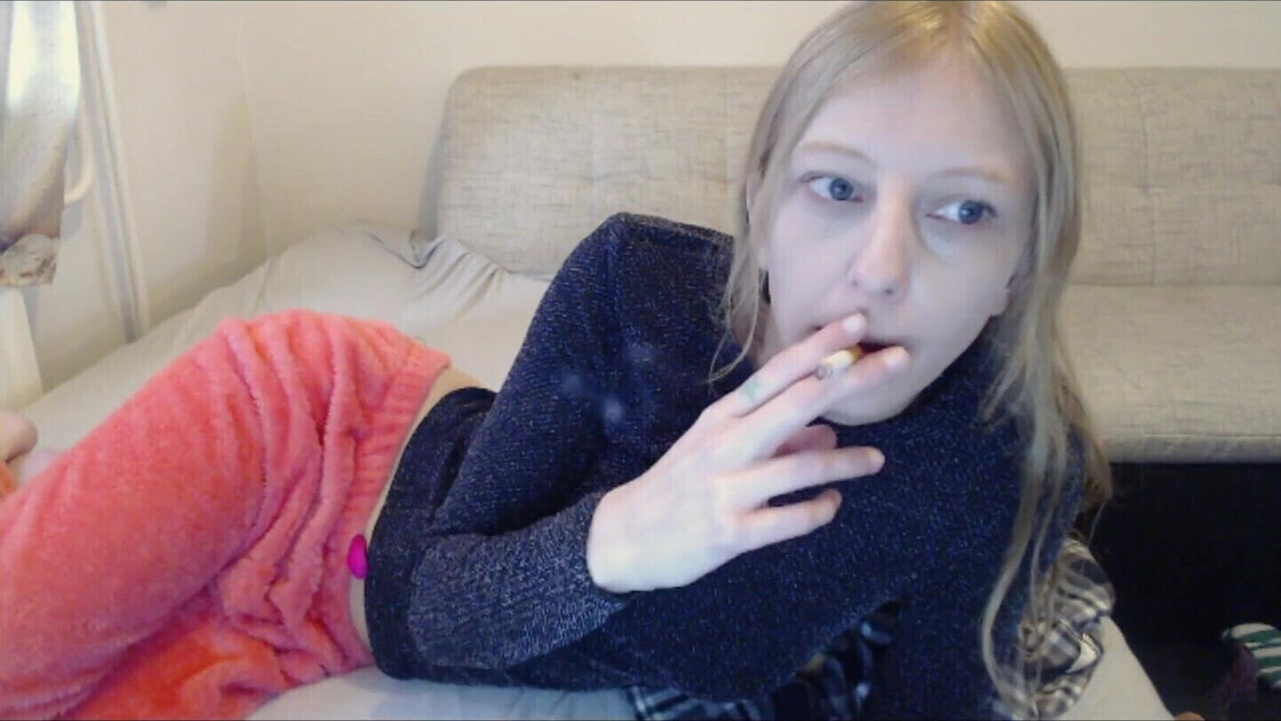 Smoking Cigarette Front Webcam