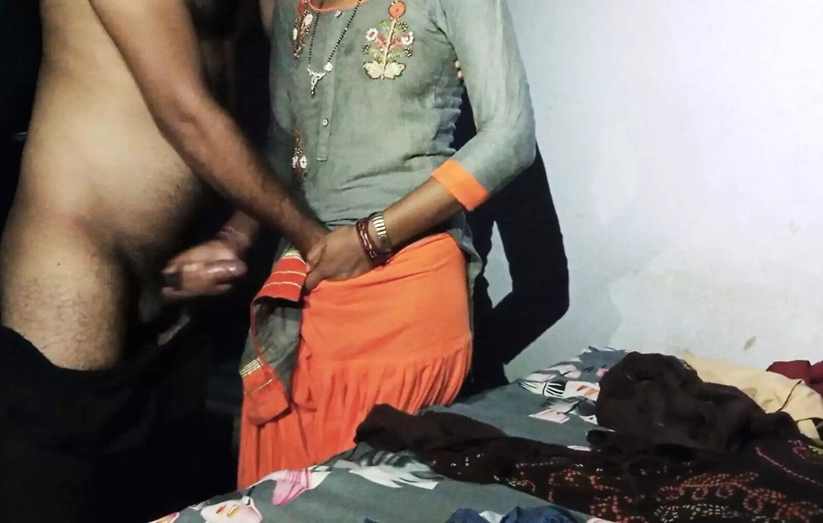 government school girl after school changing cloth then suddenly stepbrother come inside seen stepsister