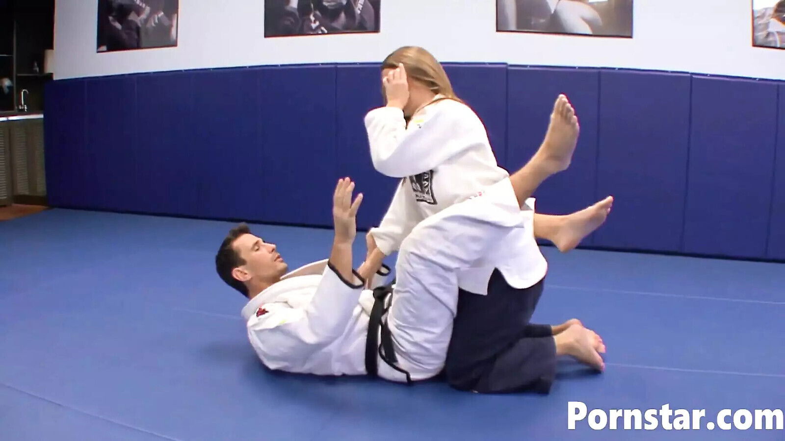 Megan Fenox does karate with handsome coach
